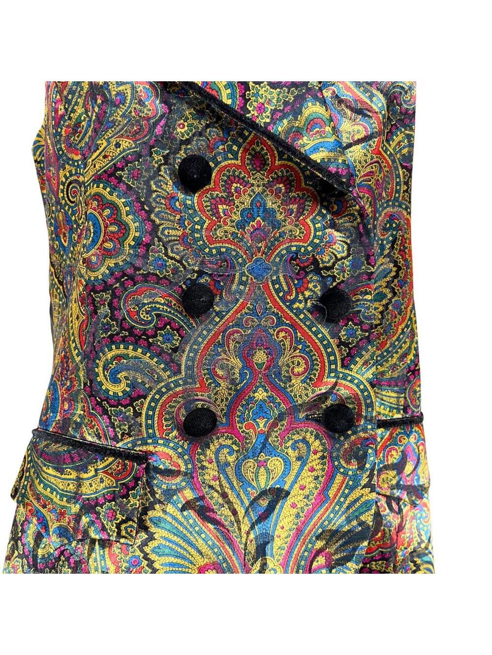 Vintage Jeremy Scott Braemar Paisley Vest Multicolour L - Picture 2 of 6